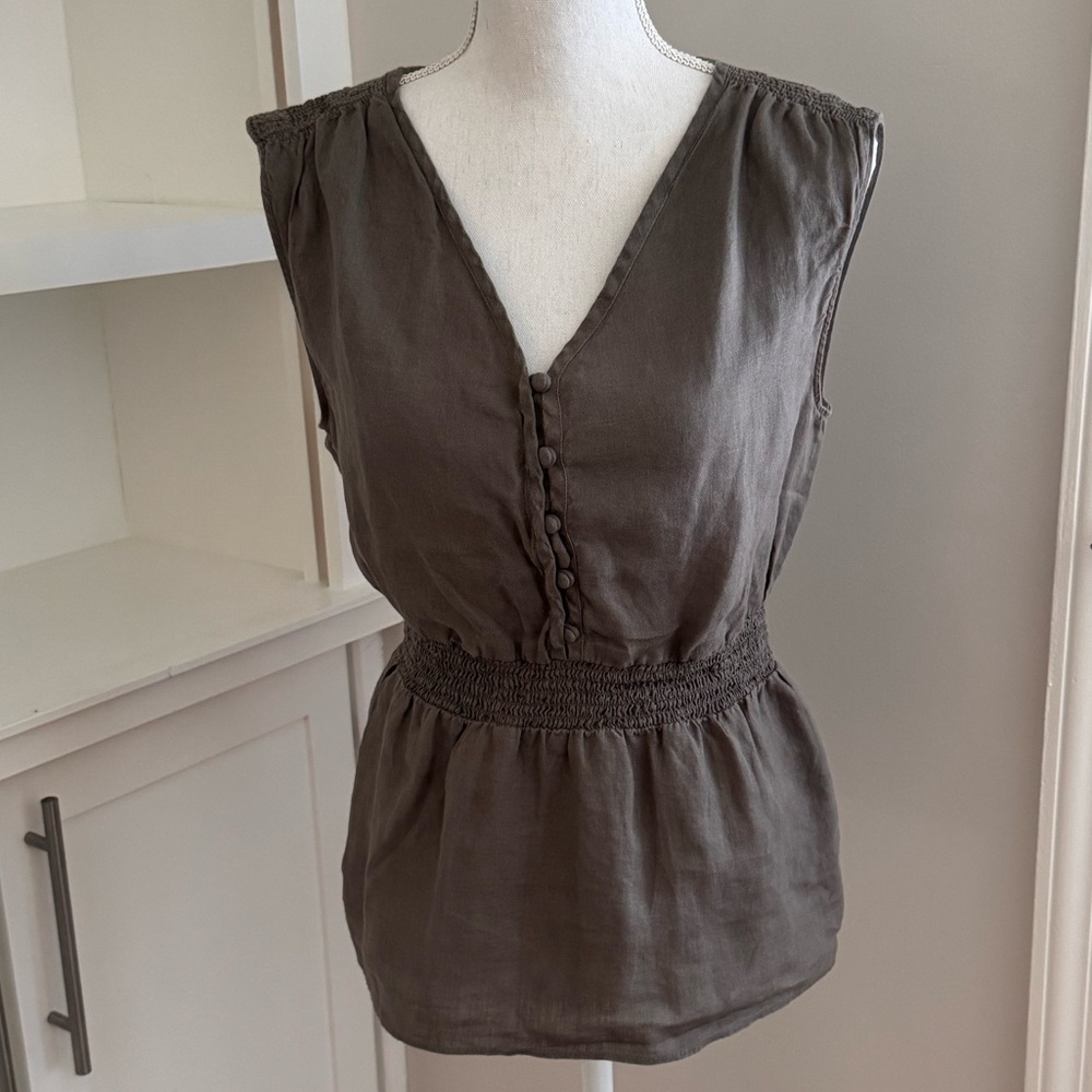 Banana Republic V-Neck Blouse - Dark Brown